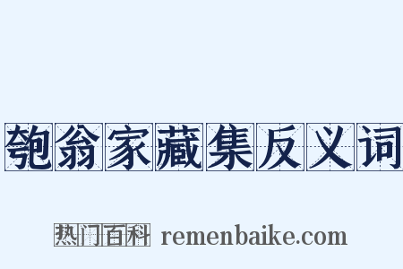 匏翁家藏集反义词是什么意思的图片